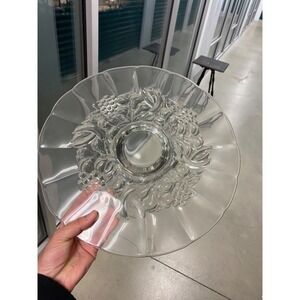 Vintage Della Robbia Footed Cake Stand Serving dish,‎ shallow bowl- Fruit Motif